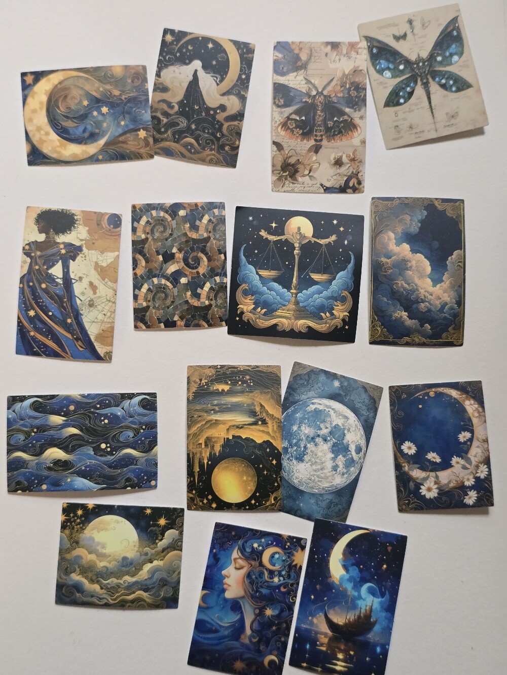 Mystical Night Sky Stickers - Blue & Gold